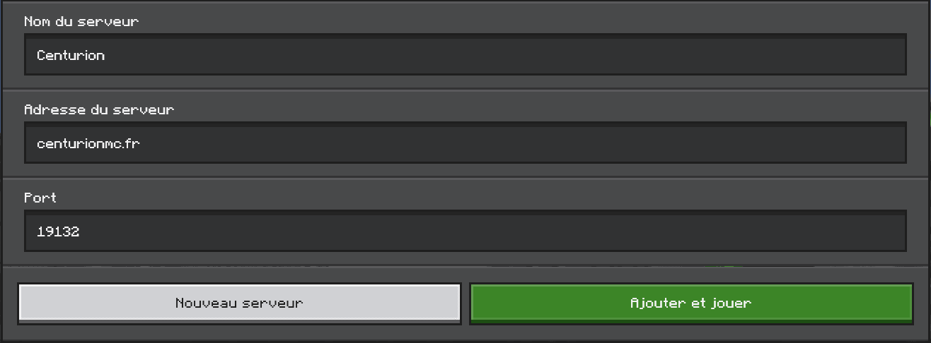 Exemple de connexion au serveur